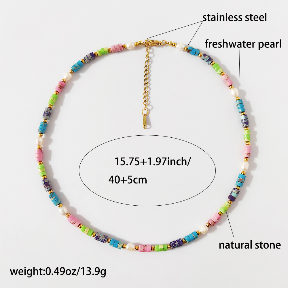 Colliers De Perles Rétro En Pierres Naturelles Pour Femmes