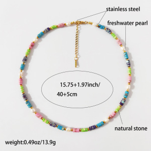 Colliers De Perles Rétro En Pierres Naturelles Pour Femmes h5