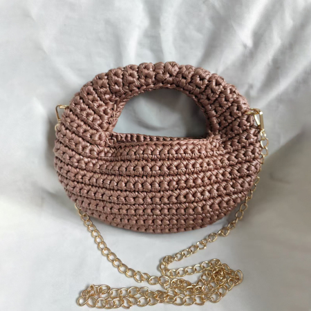 Sac demi-lune tissé uni style parisien chic pour femme