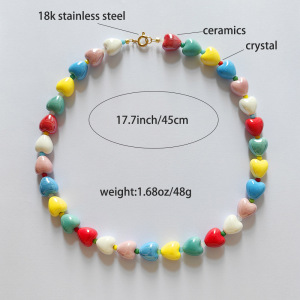 Colliers De Perles Pour Femmes Sweet Heart Ceramics h5