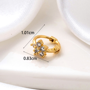 Boucles D'Oreilles Piercing Femme Simple Series Simple Flower En Cuivre Sans Placage, Avec Zircon. h5 