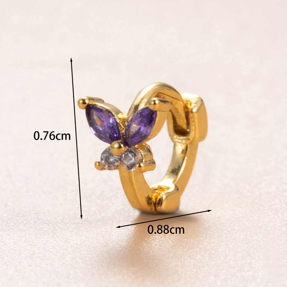 Boucles D'Oreilles Piercing Femme Simple Series Classic Droplet En Cuivre Sans Placage Avec Zircon 