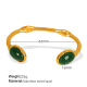 SZ172 Bracelet en or œil de chat vert Image2