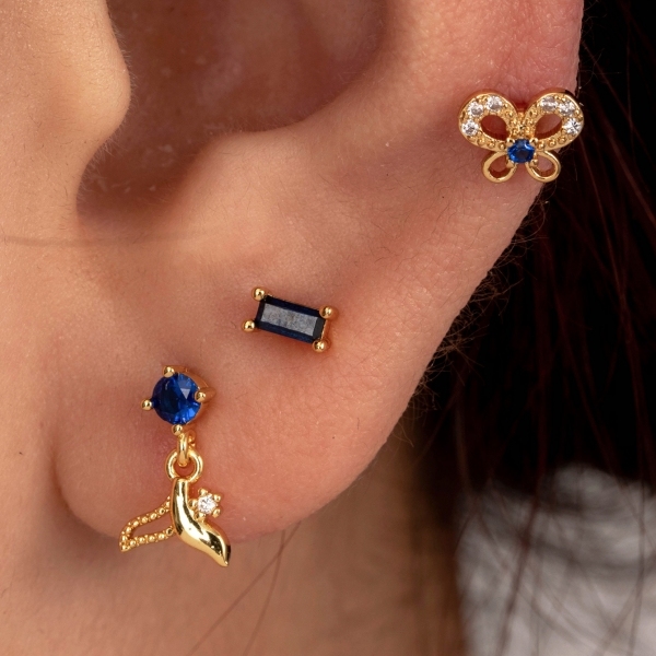 Boucles D'Oreilles Piercing Femme Simple Series Classic Animal En Acier Titane Sans Placage, Ornées De Zircon. h5Image3