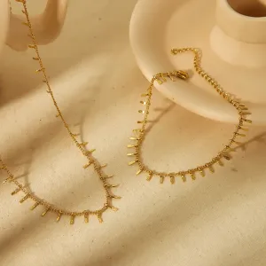 1 Pièce De Collier Chaîne Géométrique En Acier Inoxydable Plaqué Or  Simple Et À La Mode Pour Femme À Porter Au Quotidien h5 
