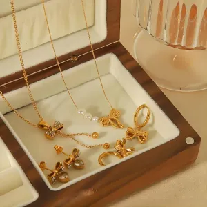 1 Pièce De Collier Pendentif En Forme De Nœud En Diamant En Acier Inoxydable Plaqué Or  Exquis Et À La Mode Pour Un Usage Quotidien Pour Femme h5 