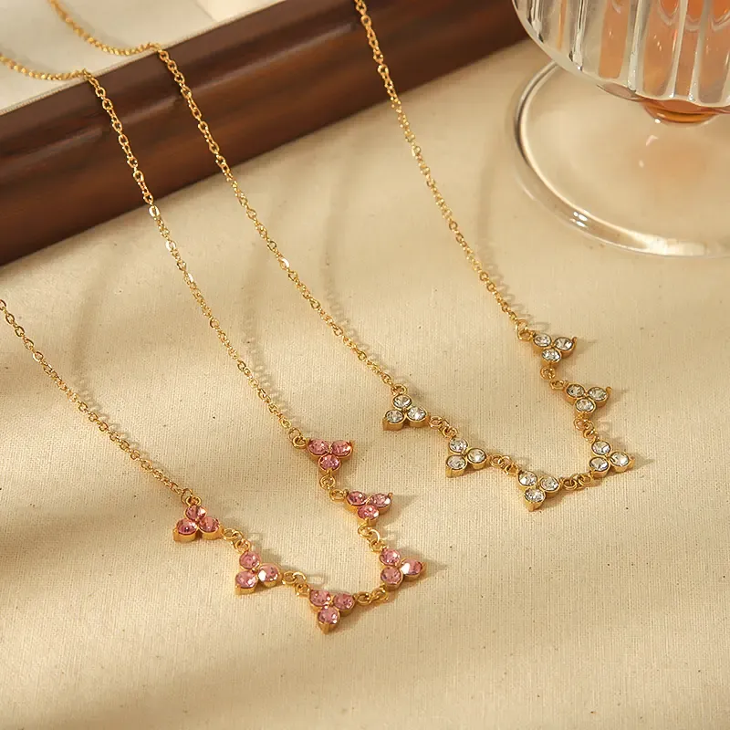 1 Pièce De Collier Triangle En Diamant En Acier Inoxydable Plaqué Or  Simple Et À La Mode Pour Femme À Porter Au Quotidien 