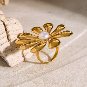 1 Paire De Boucles D'Oreilles Rétro En Acier Inoxydable Plaqué Or Avec Perles Artificielles Pour Femme, Série Classique h5