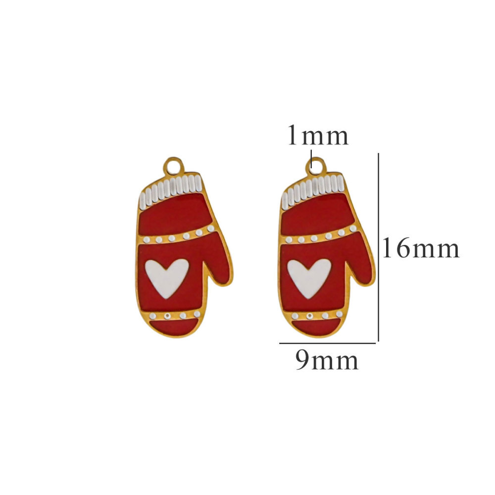 1 Paire De Pendentifs Unisexes En Acier Inoxydable Plaqué Or , Série Simple, Motif Dessin Animé Mignon 