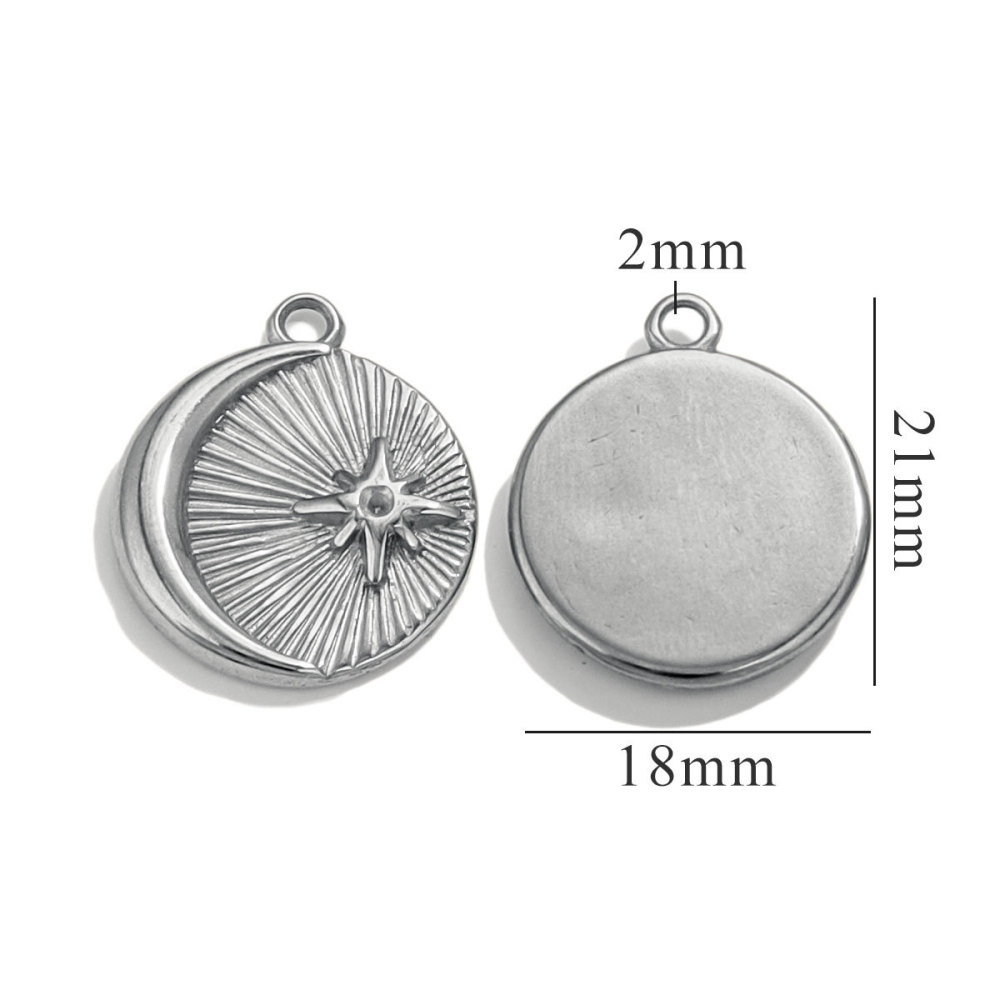 1 Paire De Pendentifs Rétro Soleil/Lune Pour Femme, Série Simple, Plaqués Or  