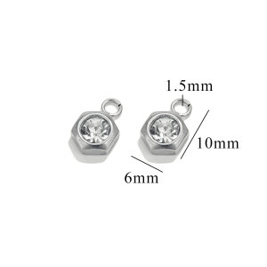 1 Paire De Pendentifs Pour Femme En Forme De Cœur Simple, Plaqués Or , En Zircone h5 