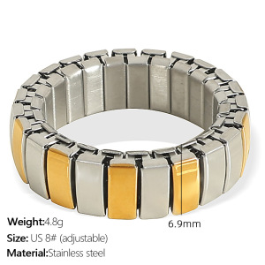 Bracelet Chaîne Pour Femme En Acier Inoxydable Plaqué Or , Style Patchwork Punk, Série Simple, 1 Pièce h5