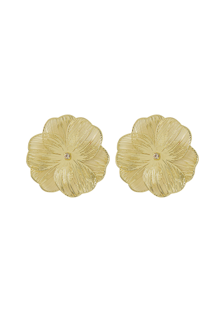 Boucles d'oreilles folie florale - doré 2