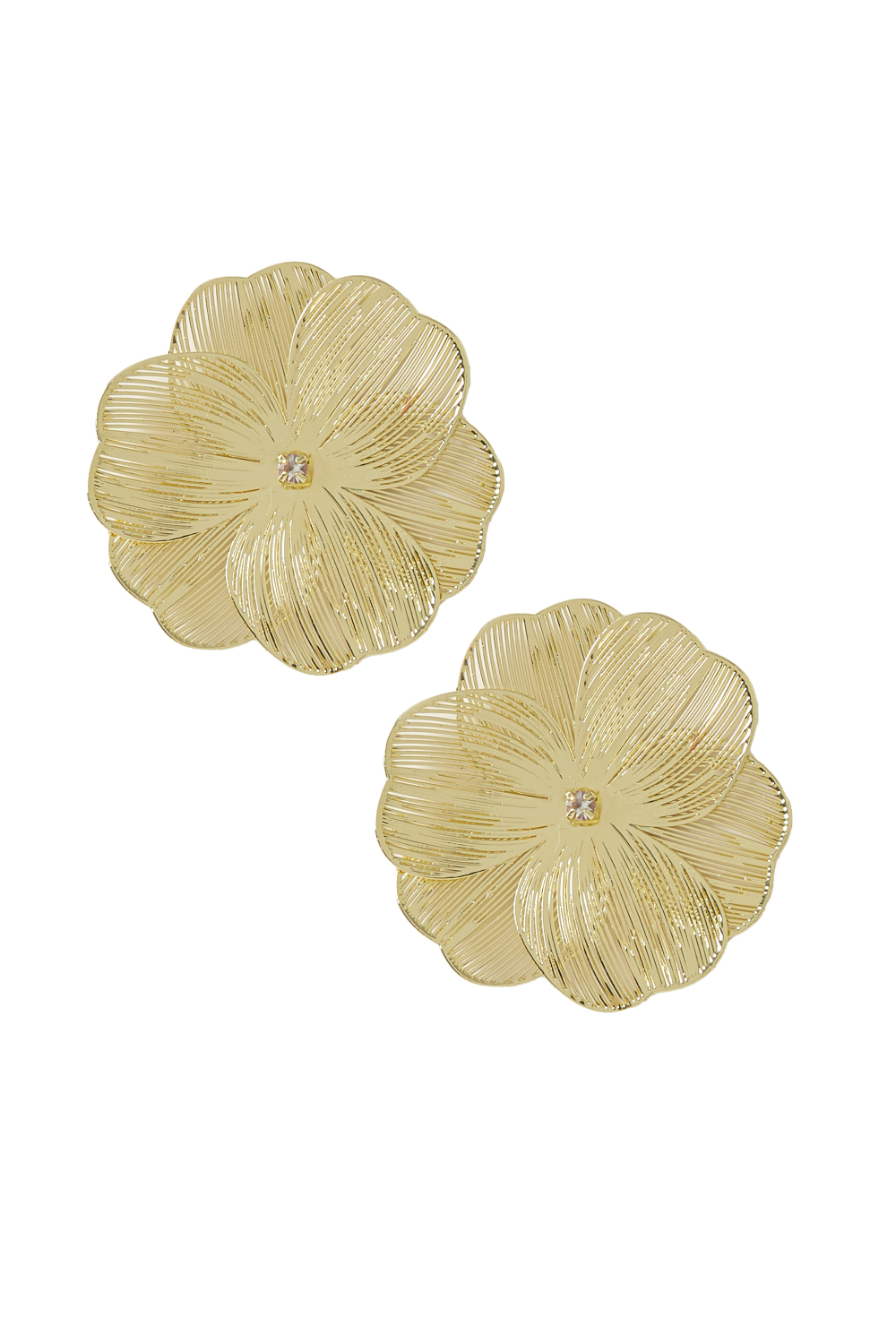Boucles D'oreilles Folie Florale - Doré 