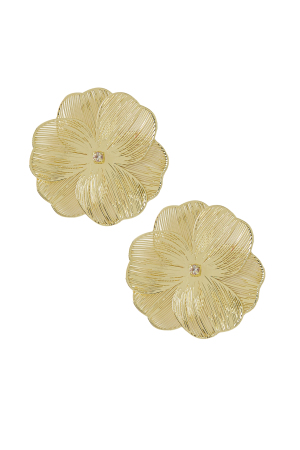 Boucles D'oreilles Folie Florale - Doré h5 