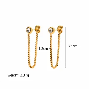 Une Paire De Boucles D'Oreilles Exquises Et Tendance En Acier Inoxydable Plaqué Or, Ornées De Perles Et De Diamants, À Porter Au Quotidien. h5 Image2