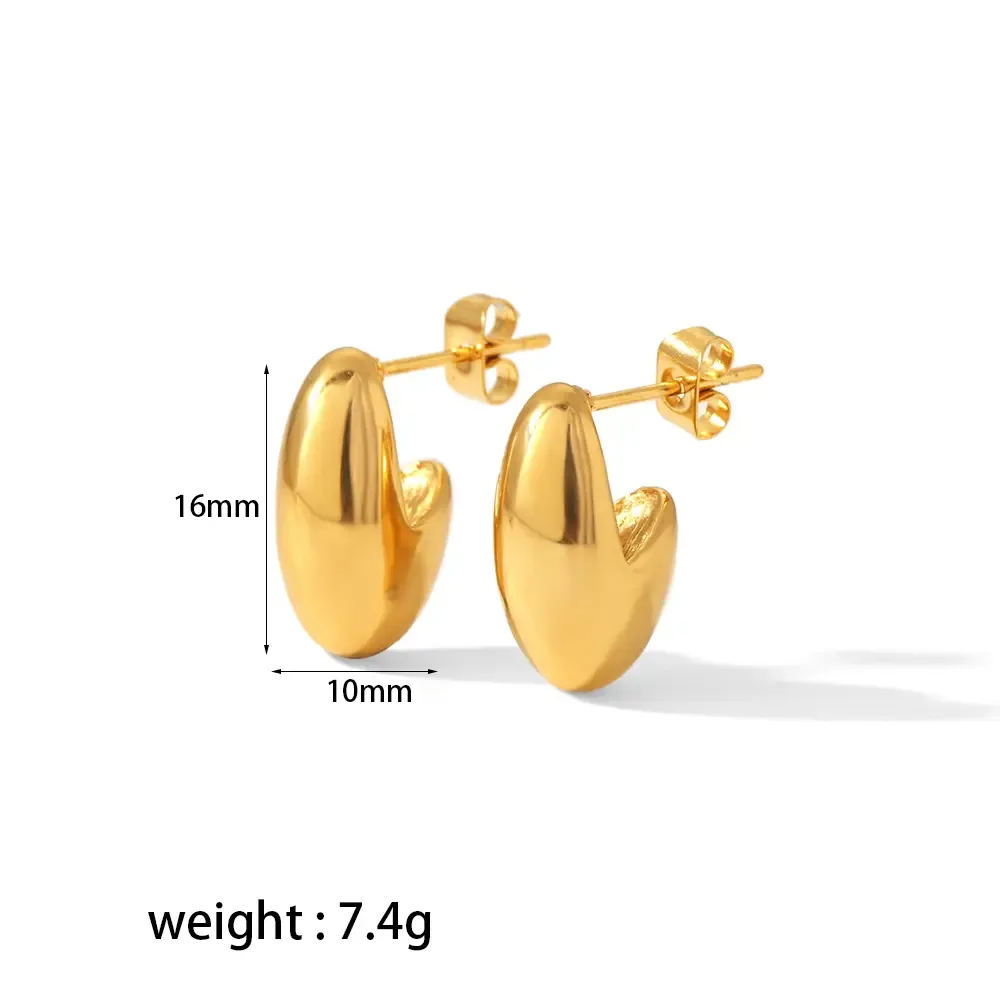 1 Paire De Boucles D'Oreilles Géométriques Irrégulières En Acier Inoxydable Plaqué Or  Créatives Et À La Mode Pour Femmes À Porter Au Quotidien Image2