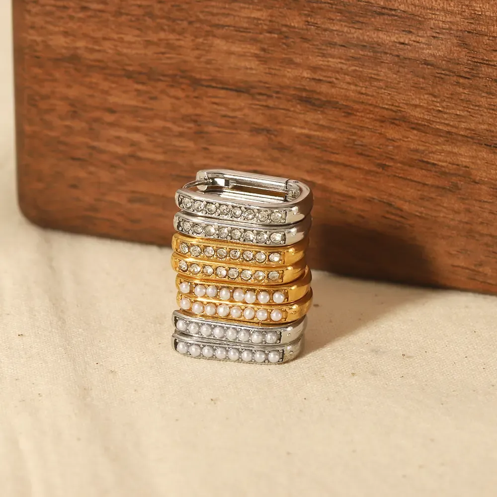 1 Paire De Boucles D'Oreilles Simples Et Tendance En Acier Inoxydable Plaqué Or  En Forme De U Avec Perles Pour Femmes À Porter Au Quotidien 