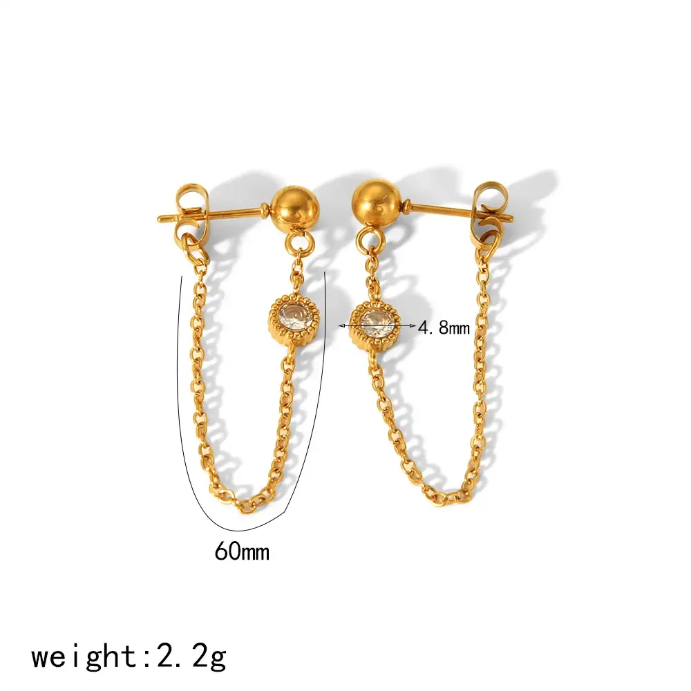 1 Paire De Boucles D'Oreilles Exquises Et À La Mode En Acier Inoxydable Plaqué Or En Forme De Cœur Pour Femmes À Porter Au Quotidien Image2