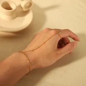 1 Paire De Bracelets Élégants Et Simples En Acier Inoxydable Plaqué Or  Avec Chaîne En Zircon Pour Bijoux Pour Femmes À Porter Au Quotidien h5 