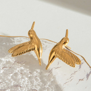1 Paire De Boucles D'Oreilles À Clip Pour Femme, Style Rétro, En Acier Inoxydable Plaqué Or , Série Ethnique h5