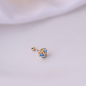Boucles D'Oreilles Piercing Femme Simple Series Classic Heart En Acier Titane Sans Placage, Ornées De Zircon. h5 Image2