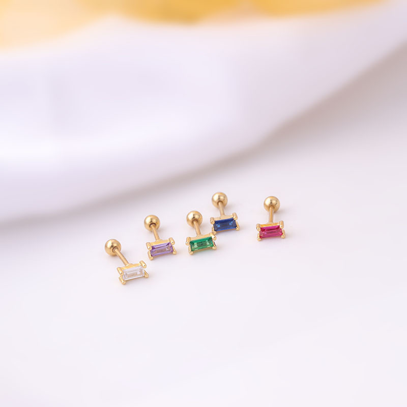 Boucles D'Oreilles Piercing Pour Femme, 1 Pièce, Série Simple Heart, En Acier Titane Sans Placage, Avec Zircon. 