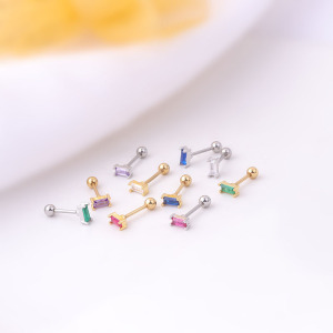 Boucles D'Oreilles Piercing Femme Simple Series Classic Animal En Acier Titane Sans Placage, Ornées De Zircon. h5 Image2