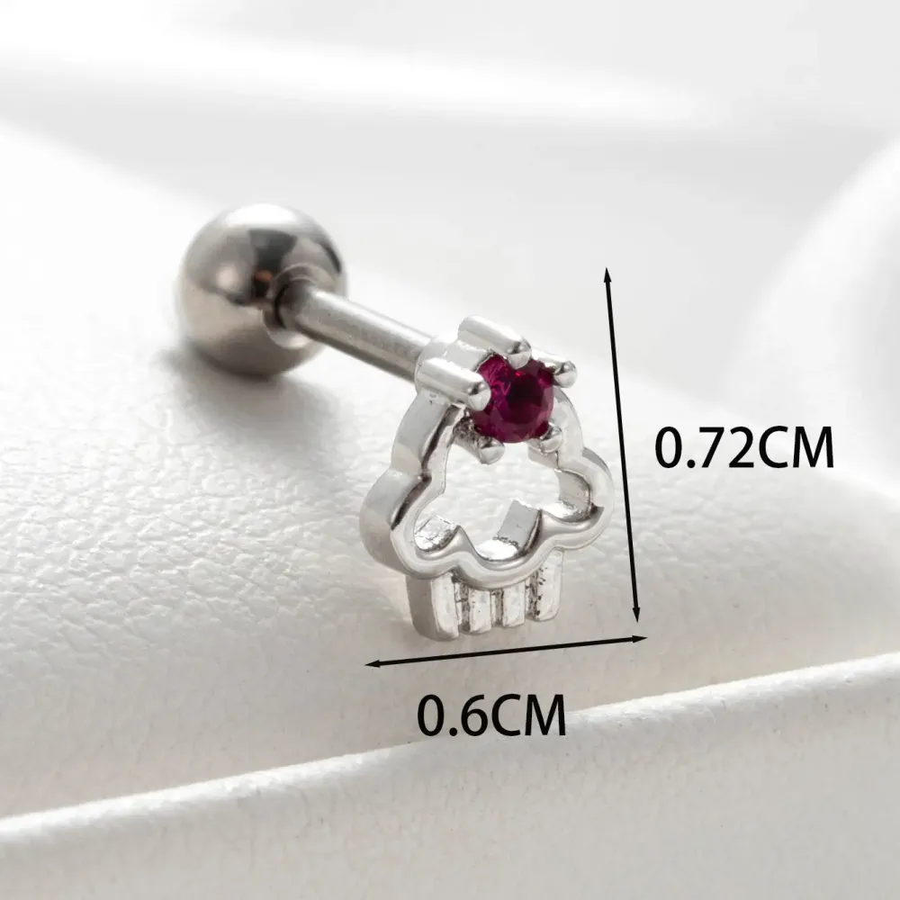 Boucles D'Oreilles Piercing Femme, Collection Simple Series Classic Geometric, En Cuivre Sans Placage, Avec Zircon. 