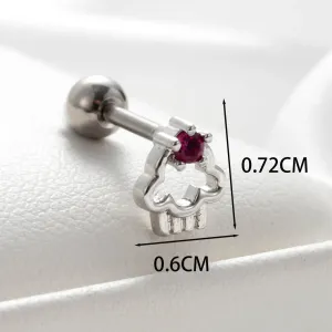 Boucles D'Oreilles Piercing Femme, Collection Simple Series Classic Geometric, En Cuivre Sans Placage, Avec Zircon. h5 