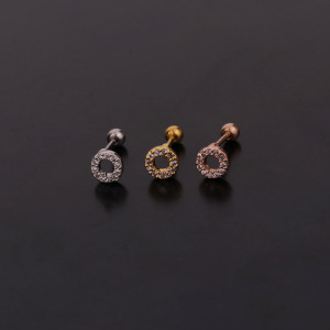 Boucles D'Oreilles Piercing Femme Simple Series Simple Animal En Acier Titane Sans Placage, Avec Zircon. h5 