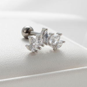 Boucles D'Oreilles Piercing Femme Simple Series Simple Animal En Acier Titane Sans Placage, Avec Zircon. h5 