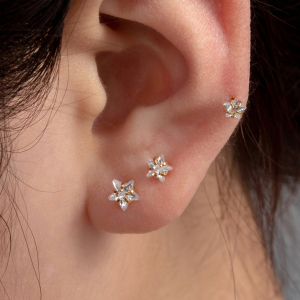 Boucles D'Oreilles Piercing Femme Simple Series Simple Geometric En Acier Titane Sans Placage, Ornées De Zircon h5 Image3