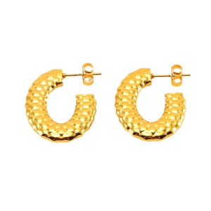 1 Paire De Boucles D'Oreilles À Tige Géométriques Simples Plaquées Or Pour Femme h5