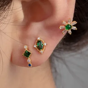 Boucles D'Oreilles Piercing Femme Simple Series Simple Flower En Acier Titane Sans Placage, Ornées De Zircon. h5 Image2