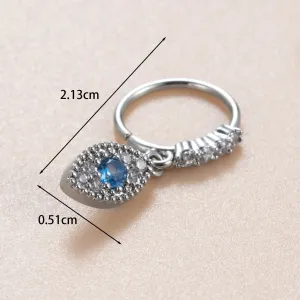 Boucles D'Oreilles Piercing Femme Simple Series Simple Geometric En Cuivre Sans Placage, Ornées De Zircon h5