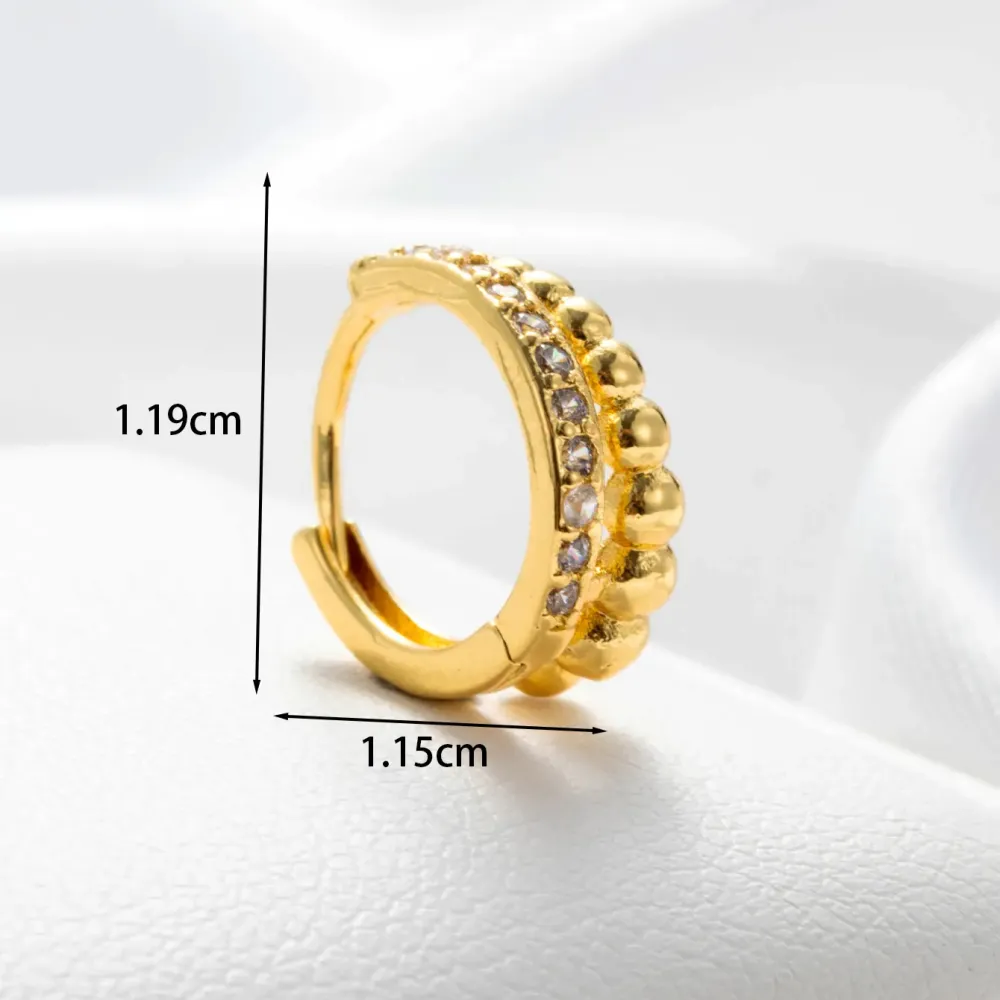 Boucles D'Oreilles Piercing Femme Simple Series Simple Geometric En Cuivre Sans Placage, Ornées De Zircon
