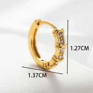Boucles D'Oreilles Piercing Femme Simple Series Classic Heart En Cuivre Sans Placage, Ornées De Zircon. h5