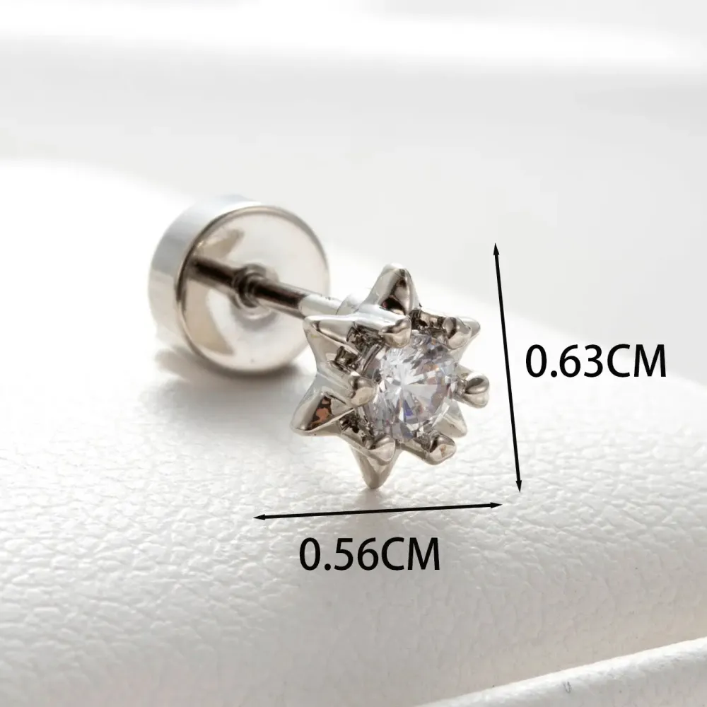 Boucles D'Oreilles Piercing Femme Simple Series Daily Geometric En Cuivre Sans Placage, Ornées De Zircon. 