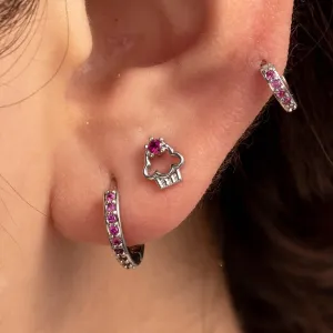 Boucles D'Oreilles Piercing Femme, Collection Simple Series Classic Geometric, En Cuivre Sans Placage, Avec Zircon. h5 Image2