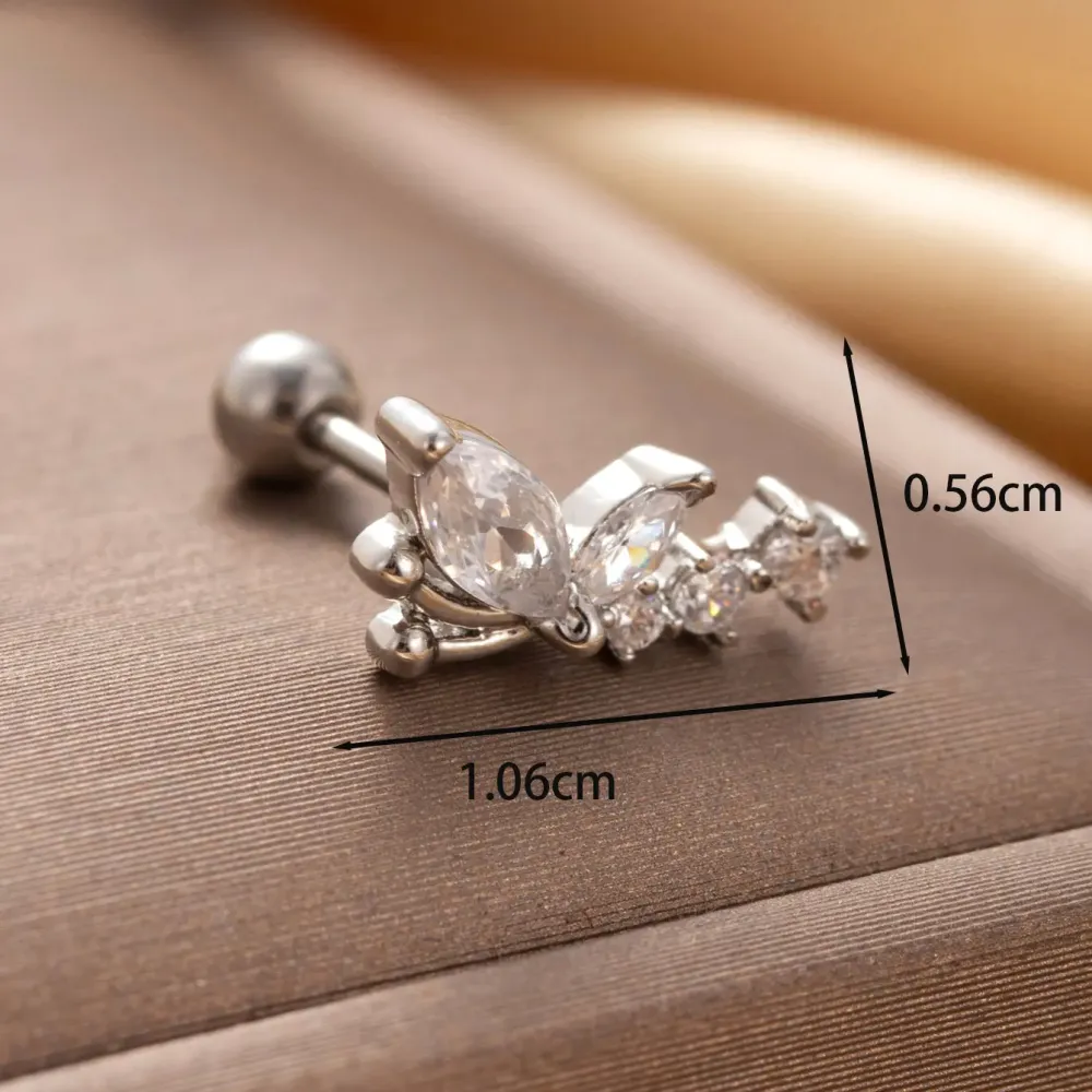 Boucles D'Oreilles Piercing Femme Simple Series Classic Heart En Cuivre Sans Plaquage, Ornées De Zircon.