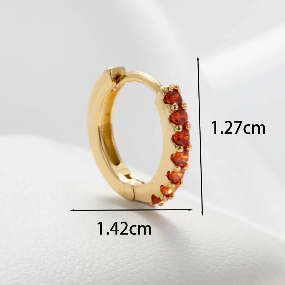 Boucles D'Oreilles Piercing Femme Simple Series Classic Flower En Cuivre Sans Placage, Ornées De Zircon. 