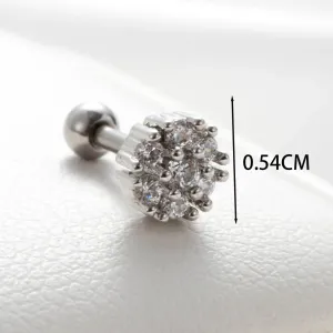 Boucles D'Oreilles Piercing Femme Simple Series Classic Heart En Acier Titane Sans Placage, Ornées De Zircon. h5