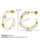 Boucles d'oreilles en or huile goutte blanche EH641 