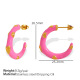 Boucles d'oreilles en or avec goutte d'huile rouge rose EH641 Image3