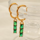 Boucles d'oreilles en or pierre verte EH754 Image2