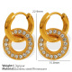 Boucles d'oreilles dorées strass EH538 Image3