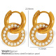Boucles d'oreilles en or perle blanche EH539 Image4