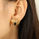 Boucles d'oreilles or pierre noire EH790 Image2