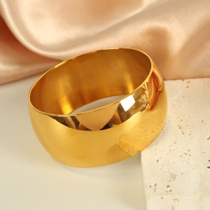 Bracelet Simple En Acier Inoxydable Plaqué Or  Pour Femme, 1 Pièce h5 